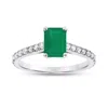 Diana M Jewels 0.36ctw Diamond And Emerald Cut Emerald Engagement Ring In 14k White Gold In White