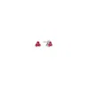 Diana M Jewels 0.40cttw Natural Heated Ruby Three Stone Earring In 14k Gold