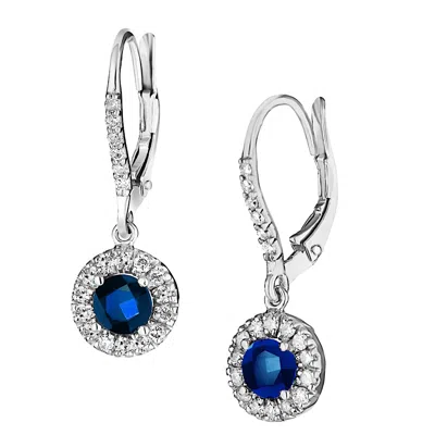 Diana M Jewels 0.52ctw Diamond And Sapphire Earrings In 14k Gold