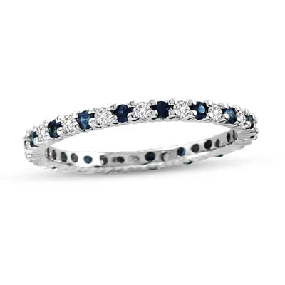 Diana M Jewels 0.55cttw Sapphire And Diamond Eternity Ring In 14k Gold