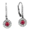 Diana M Jewels 0.55ctw Diamond And Ruby Drop Earrings In 14k White Gold In White