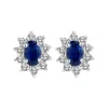 Diana M Jewels 0.70cttw Diamond And Sapphire Earring In 14k Gold