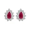 Diana M Jewels 0.80cttw Diamond And Natural Heated Ruby Earring In 14k Gold