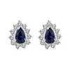 Diana M Jewels 0.80cttw Diamond And Sapphire Earring In 14k Gold In White