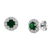 Diana M Jewels 0.88cttw Emerald And Diamond Halo Earrings Set In 14k Gold