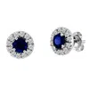 Diana M Jewels 0.93cttw Sapphire And Diamond Halo Earring Set In 14k Gold