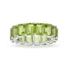 Diana M Jewels 10.42ctw Peridot Emerald Cut Eternity In 14k White Gold