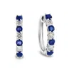 Diana M Jewels 1.15ctw Diamond And Sapphire Hoop Earrings In 14k White Gold In White