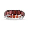 Diana M Jewels 12.23ctw Garnet Emerald Cut Eternity In 14k White Gold