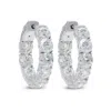 Diana M Jewels 12.50cts 18kt White Gold Lab Grown Inside-out Diamond Hoop Earrings, 12.50cts Round Diameter: 1.00"  In White