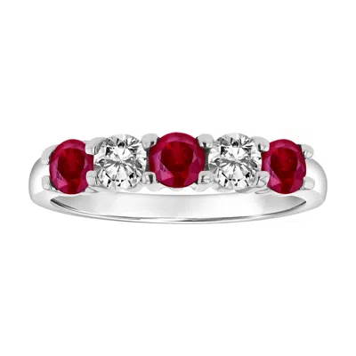 Diana M Jewels 1.26cttw Natural Heated Ruby And Diamond Ring Set In 14k Gold In Red