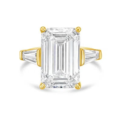 Diana M Jewels 148kt Yellow Gold 6.00 Ct Tw Emerald Cut With Two Long Baguettes On The Side Engagement Ring (single In Multi