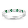 Diana M Jewels 14k Gold Ring 0.27ct Tw Round Diamonds And Emeralds Prong Set Band In White