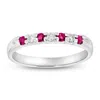 Diana M Jewels 14k Gold Ring 0.27ct Tw Round Diamonds And Natural Heated Rubys Prong Set Band In White
