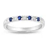 Diana M Jewels 14k Gold Ring 0.27ct Tw Round Diamonds And Sapphires Prong Set Band In White