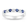 Diana M Jewels 14k Gold Ring 0.54ct Tw Round Diamonds And Sapphires Prong Set Band In White