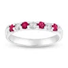Diana M Jewels 14k Gold Ring 0.54ct Tw Round Diamonds And Natural Heated Rubys Prong Set Band