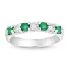 Diana M Jewels 14k Gold Ring 1.00ct Tw Round Diamonds And Emeralds Prong Set Band