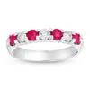 Diana M Jewels 14k Gold Ring 0.78ct Tw Round Diamonds And Natural Heated Rubys Prong Set Band