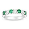 Diana M Jewels 14k Gold Ring 1.00ct Tw Round Diamonds And Emeralds Prong Set Band In White
