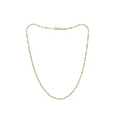 Pre-owned Diana M Jewels 14k Yellow Gold Diamond Straight Line Tennis Necklace, 13.20 Carats