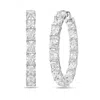 Diana M Jewels 14kt 10cts Gold Lab Grown Radiant Diamond In & Out Hoop Earring, 10cts Of Radiant Shaped Lab Diamond In White