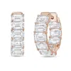 Diana M Jewels 14kt 3cts Lab Grown Emerald Diamond Huggie Hoops, Def Color, Vvs-vs Clarity, Excellent Cut Round Hug In Pink