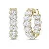 Diana M Jewels 14kt 3cts Lab Grown Oval Diamond Huggie Hoops, Oval Cut, Def Color, Vvs-vs Clarity, Excellent Cut Ro In Yellow
