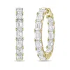 Diana M Jewels 14kt 8cts Lab Grown Emerald Cut Diamond In & Out Hoop Earring, 8cts Of Emerald Cut Diamonds Def Colo In Yellow