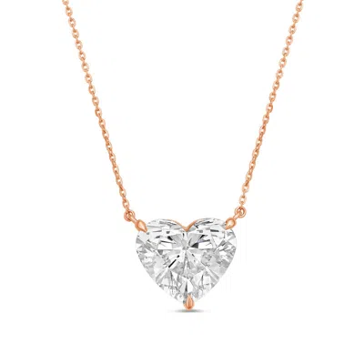 Diana M Jewels 14kt Rose Gold Lab Grown Heart Diamond Pendant Weighing 10.00 Cts In Neutral