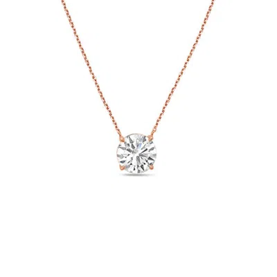 Diana M Jewels 14kt Rose Gold Lab Grown Round East West Diamond Pendant Weighing 15.00 Cts