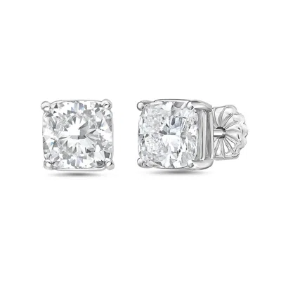 DIANA M JEWELS 14KT WHITE GOLD LAB GROWN DIAMOND CUSHION CUT STUDS WEIGHING 9.00 CTS TW