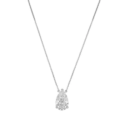 DIANA M JEWELS 14KT WHITE GOLD LAB GROWN PEAR EAST WEST DIAMOND PENDANT WEIGHING 3.00 CT