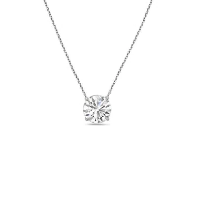 Diana M Jewels 14kt White Gold Lab Grown Round East West Diamond Pendant Weighing 15.00 Cts In Silver