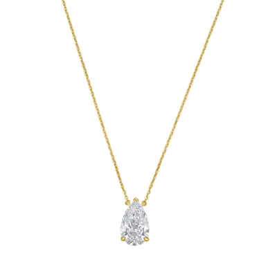 DIANA M JEWELS 14KT YELLOW GOLD LAB GROWN PEAR EAST WEST DIAMOND PENDANT WEIGHING 10.00 CT