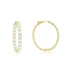 Diana M Jewels 16.50cts 18kt Lab Grown Inside-out Diamond Hoop Earrings 16.50cts Round, Diameter: 1.50"vvs-vs Clari In Yellow