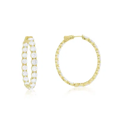 Diana M Jewels 16.50cts 18kt Lab Grown Inside-out Diamond Hoop Earrings 16.50cts Round, Diameter: 1.50"vvs-vs Clari In Gold
