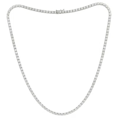 Pre-owned Diana M Jewels 18k White Gold 15.15 Carat Diamond Straight Line Tennis Necklace