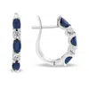 Diana M Jewels 2.05ctw Diamond And Sapphire Hoop Earrings In 14k White Gold In White