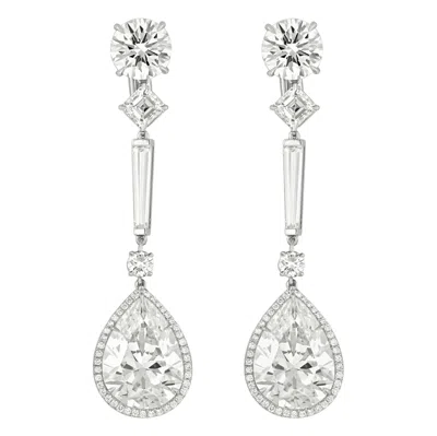 Pre-owned Diana M Jewels 29.28 Carat Gia Certified Pear Shape Diamond Earrings In Multi