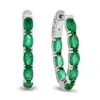 Diana M Jewels 3.40ctw Oval Emerald Hoop Earrings In 14k White Gold