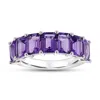 Diana M Jewels 3.56ctw Emerald Cut Amethyst Wedding Band In 14k White Gold