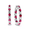 Diana M Jewels 3.58ctw Diamond And Ruby Hoop In 14k White Gold In White