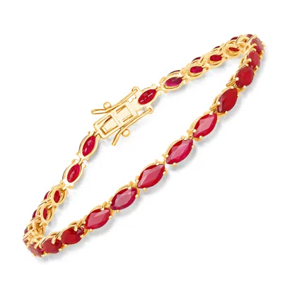 Diana M Jewels Bkk Ruby Marquise 7x3.50mm - 25pcs ( Box Lock With Double Safety ) In Gold