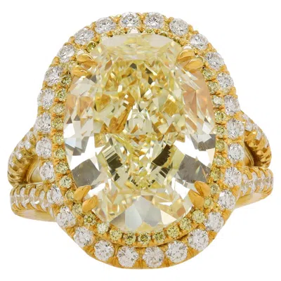 Pre-owned Diana M Jewels Diana M. 10.14 Ct Oval Cut Diamond Fy Vs Surrounded By 2.00ct Of Halo In Multi