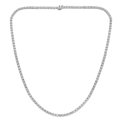 Pre-owned Diana M Jewels Diana M 14k White Gold 12.20 Ct Diamond Straight Line Tennis Necklace