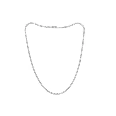 Pre-owned Diana M Jewels Diana M 14k White Gold 7.35 Ct Diamond Straight Line Tennis Necklace