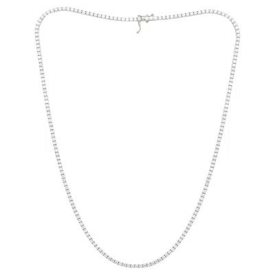 Pre-owned Diana M Jewels Diana M 14k White Gold 7.40 Ct Diamond Straight Line Tennis Necklace