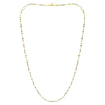 Pre-owned Diana M Jewels Diana M 14k Yellow Gold 8.10 Ct Diamond Straight Line Necklace