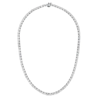 Pre-owned Diana M Jewels Diana M. 18kt Straight Line Tennis Necklace Containing 15.25 Cts Tw 4-prong In Multi